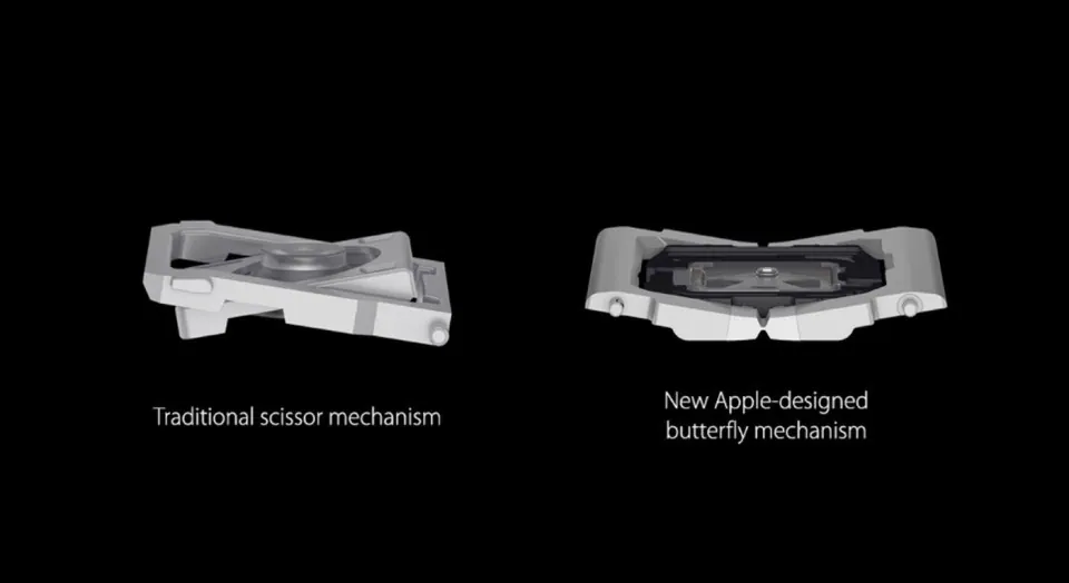 So sánh cơ chế phím cắt kéo truyền thống và cơ chế cánh bướm của Apple