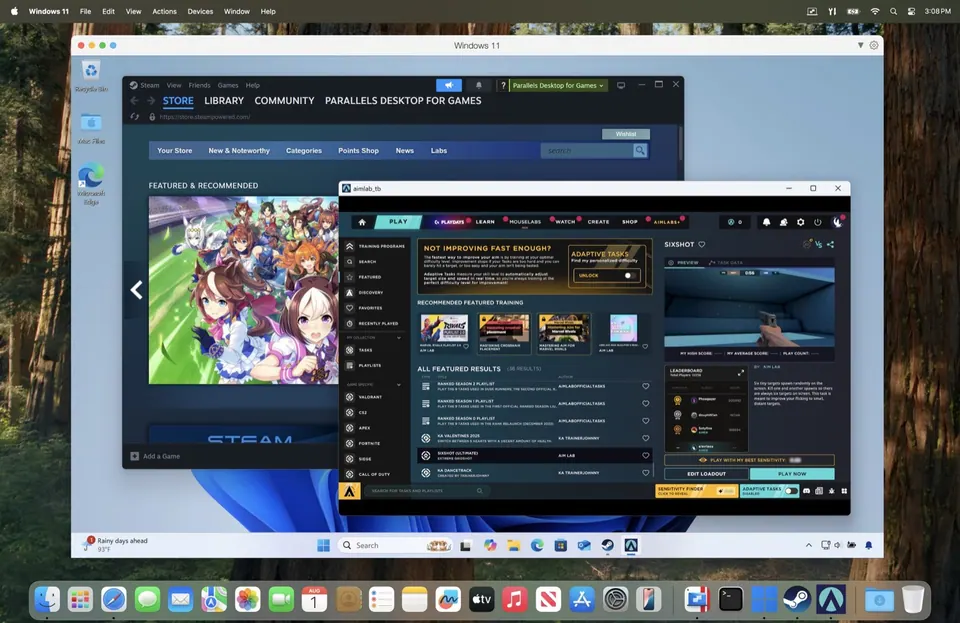 Windows 11 chạy trong máy ảo Parallels Desktop trên macOS