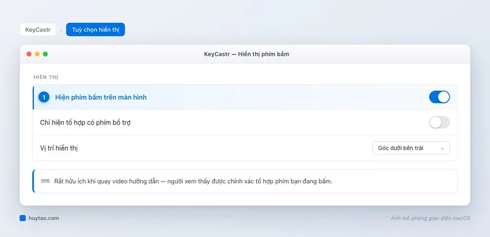 Biểu tượng ứng dụng KeyCastr. (Ảnh: GitHub keycastr/keycastr)