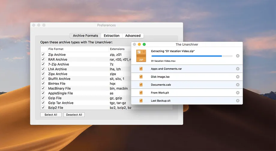 Nén, giải nén file trên Mac: ZIP, RAR, 7z không cần WinRAR