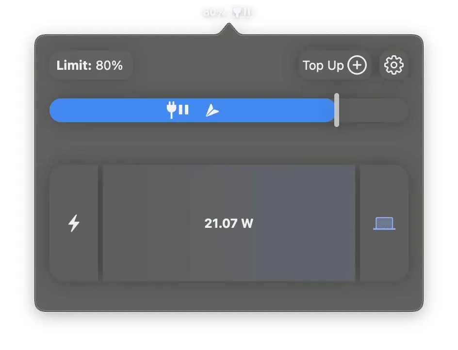 Sơ đồ luồng điện khi bật Charge Limiter trong AlDente. (Ảnh: apphousekitchen.com)