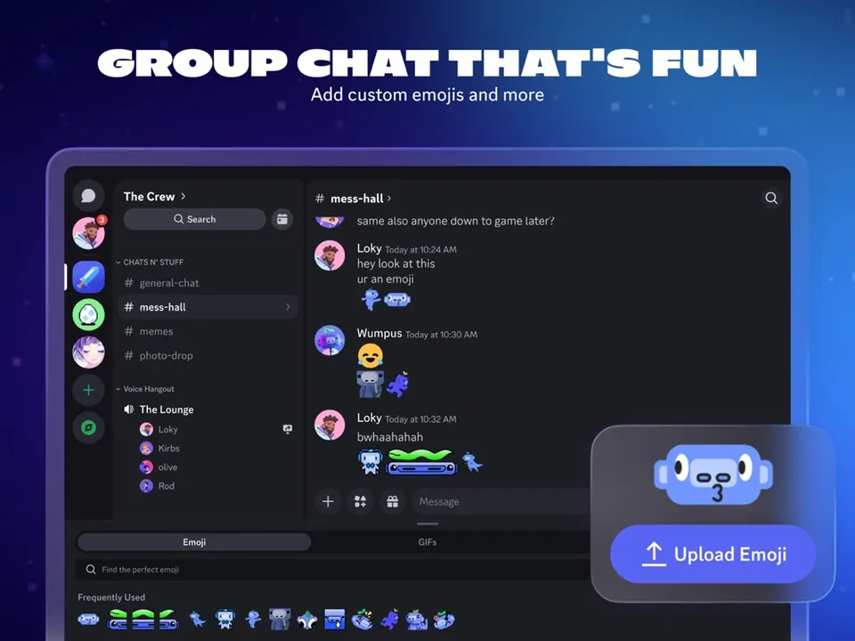 Giao diện Discord trên Mac/iPad