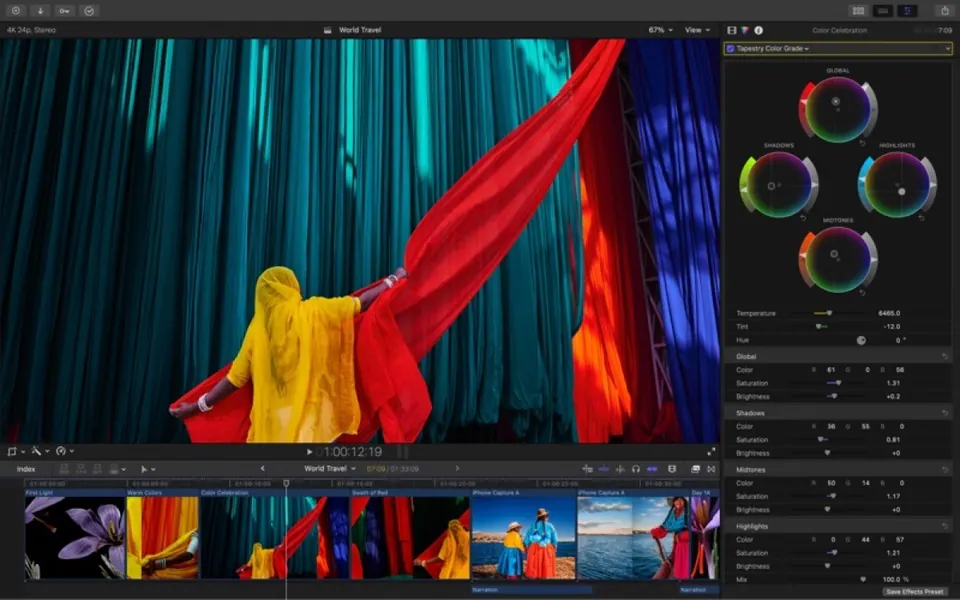 Giao diện dựng video Final Cut Pro trên Mac. (Ảnh: Mac App Store)