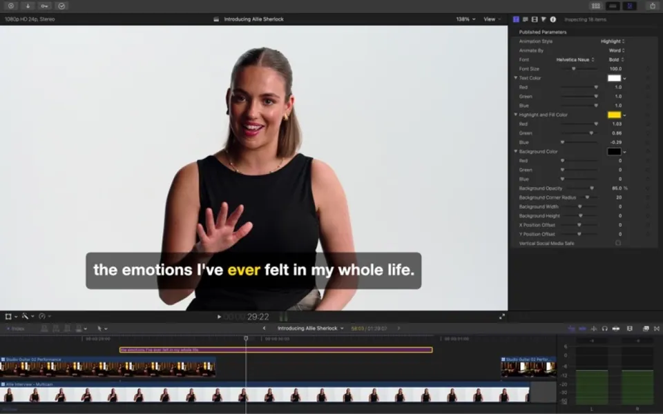 Timeline và công cụ chỉnh sửa của Final Cut Pro. (Ảnh: Mac App Store)