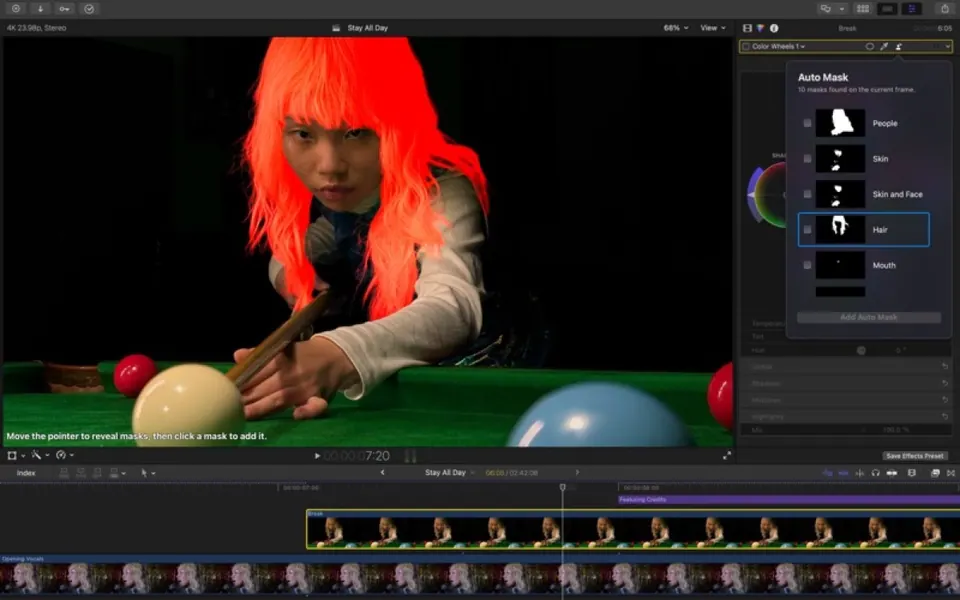 Tính năng dựng video chuyên nghiệp trong Final Cut Pro. (Ảnh: Mac App Store)