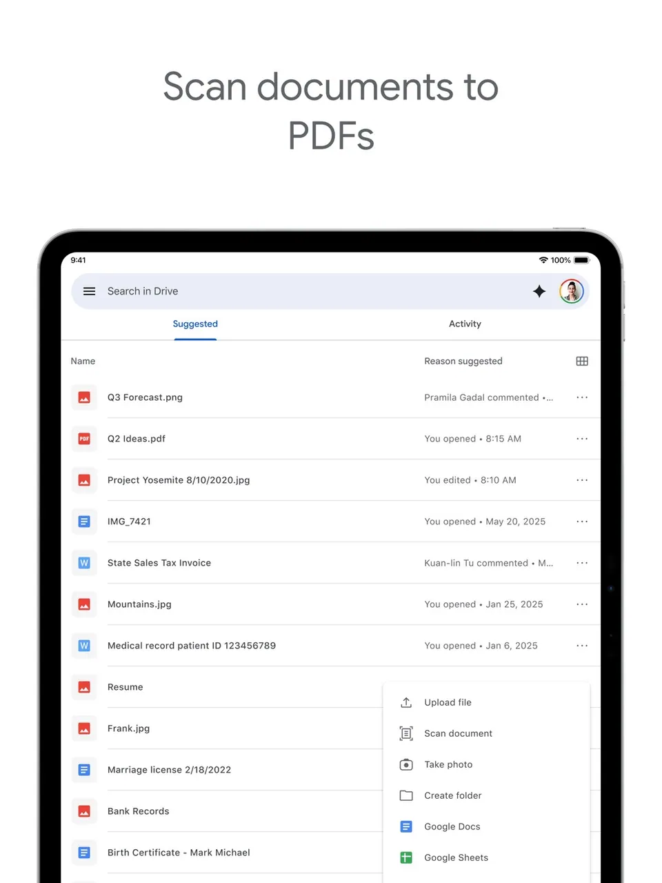 Giao diện Google Drive trên Mac