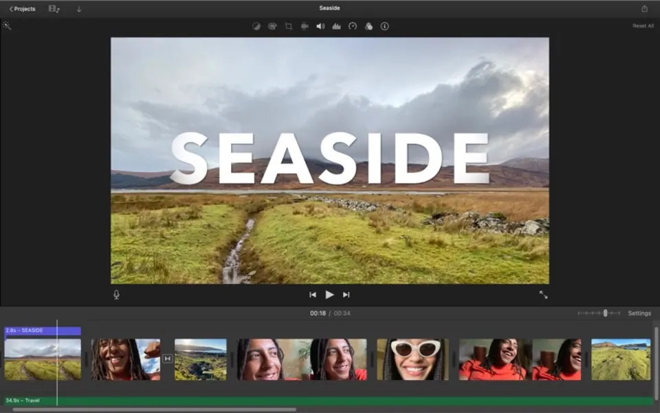 Giao diện dựng video của iMovie trên Mac. (Ảnh: Mac App Store)
