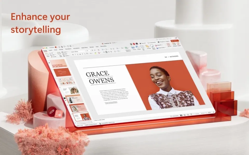Giao diện soạn slide của PowerPoint trên Mac. (Ảnh: Mac App Store)