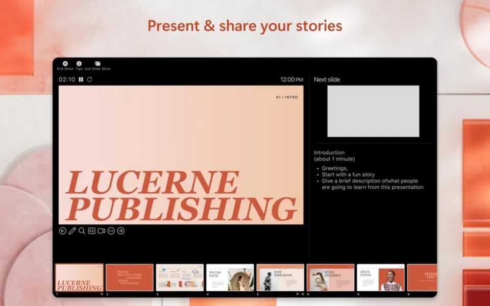 Tính năng thiết kế và trình bày slide trong PowerPoint cho Mac. (Ảnh: Mac App Store)