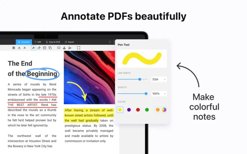 Sửa nội dung PDF bằng PDF Expert. (Ảnh: Mac App Store)